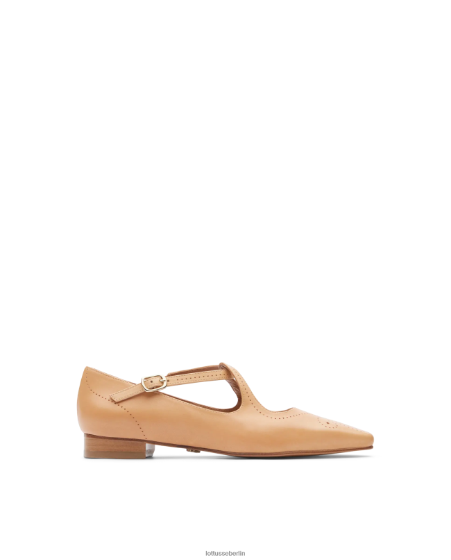 Lottusse Frauen Ballerinas aus Anilin-Kalbsleder von Smithson Crust 22LP0214 braun Schuhwerk
