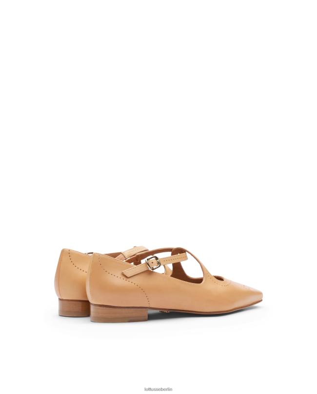 Lottusse Frauen Ballerinas aus Anilin-Kalbsleder von Smithson Crust 22LP0214 braun Schuhwerk