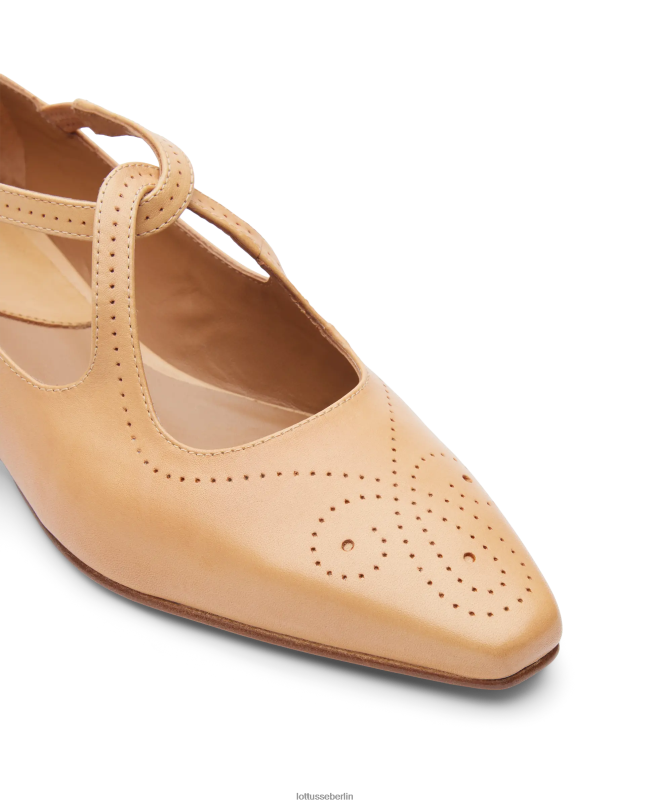 Lottusse Frauen Ballerinas aus Anilin-Kalbsleder von Smithson Crust 22LP0214 braun Schuhwerk