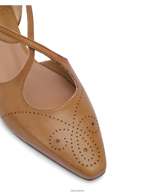 Lottusse Frauen Ballerinas aus Anilin-Kalbsleder von Smithson Crust 22LP0216 olivgrün Schuhwerk