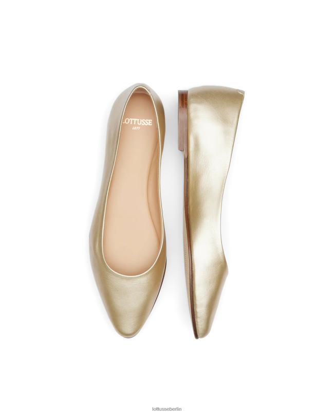 Lottusse Frauen Bel Metal Ziegenballerinas 22LP0265 Gold Schuhwerk