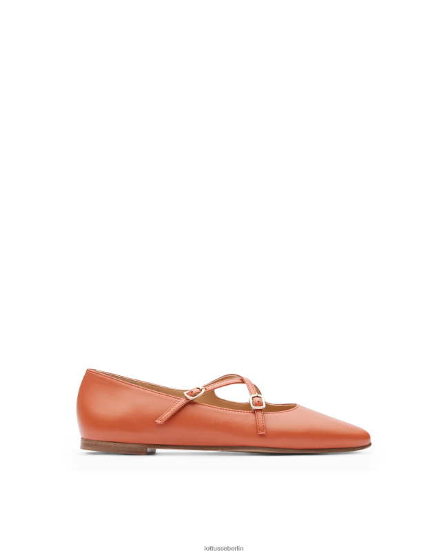 Lottusse Frauen Bel Soft-Lamm-Ballerinas 22LP0266 orange Schuhwerk