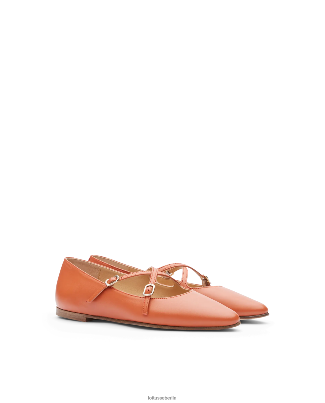 Lottusse Frauen Bel Soft-Lamm-Ballerinas 22LP0266 orange Schuhwerk