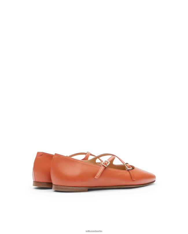 Lottusse Frauen Bel Soft-Lamm-Ballerinas 22LP0266 orange Schuhwerk