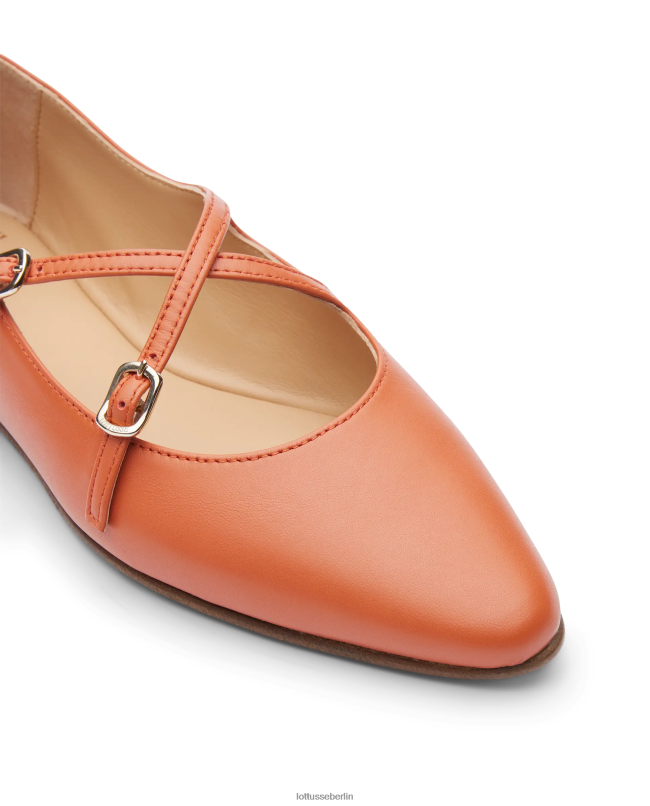 Lottusse Frauen Bel Soft-Lamm-Ballerinas 22LP0266 orange Schuhwerk