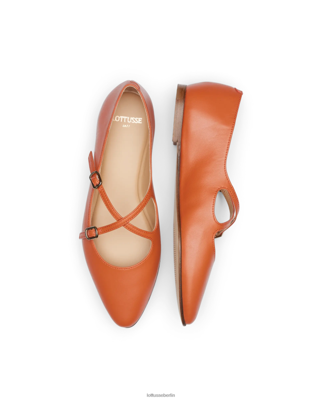 Lottusse Frauen Bel Soft-Lamm-Ballerinas 22LP0266 orange Schuhwerk