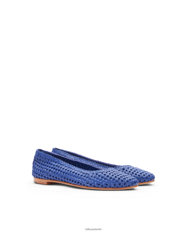 Lottusse Frauen Delice Ballerinas aus Lamm-Mesh-Leder 22LP0293 Blau Schuhwerk