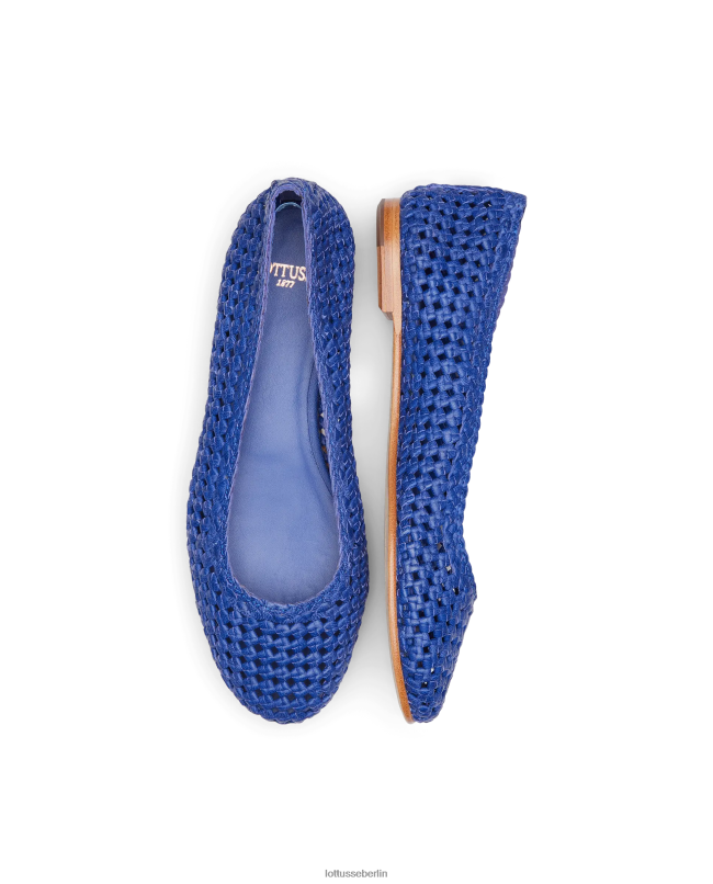 Lottusse Frauen Delice Ballerinas aus Lamm-Mesh-Leder 22LP0293 Blau Schuhwerk