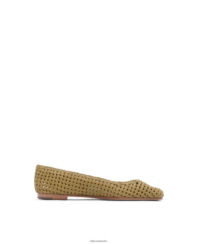 Lottusse Frauen Delice Ballerinas aus Lamm-Mesh-Leder 22LP0294 olivgrün Schuhwerk