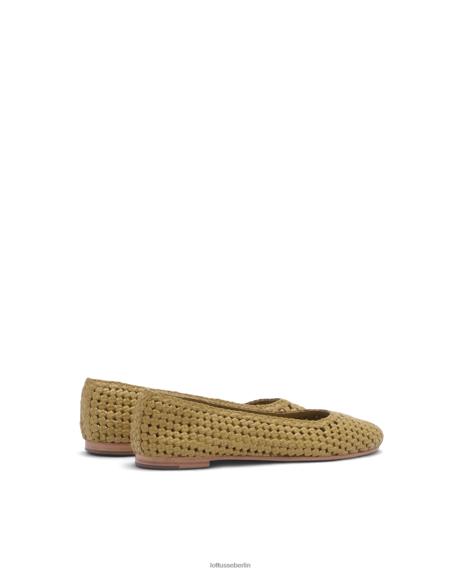 Lottusse Frauen Delice Ballerinas aus Lamm-Mesh-Leder 22LP0294 olivgrün Schuhwerk