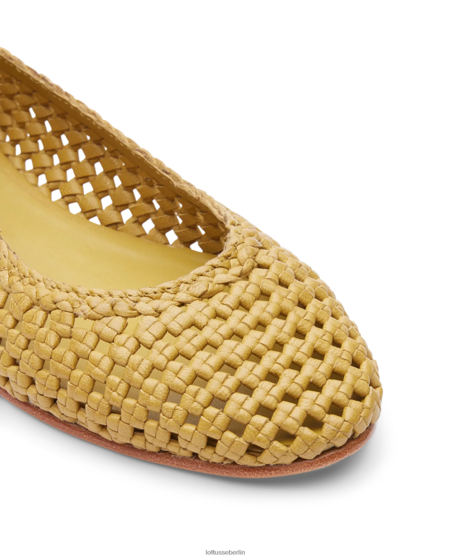 Lottusse Frauen Delice Ballerinas aus Lamm-Mesh-Leder 22LP0294 olivgrün Schuhwerk