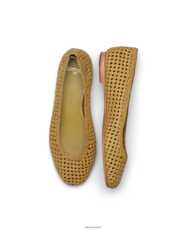 Lottusse Frauen Delice Ballerinas aus Lamm-Mesh-Leder 22LP0294 olivgrün Schuhwerk