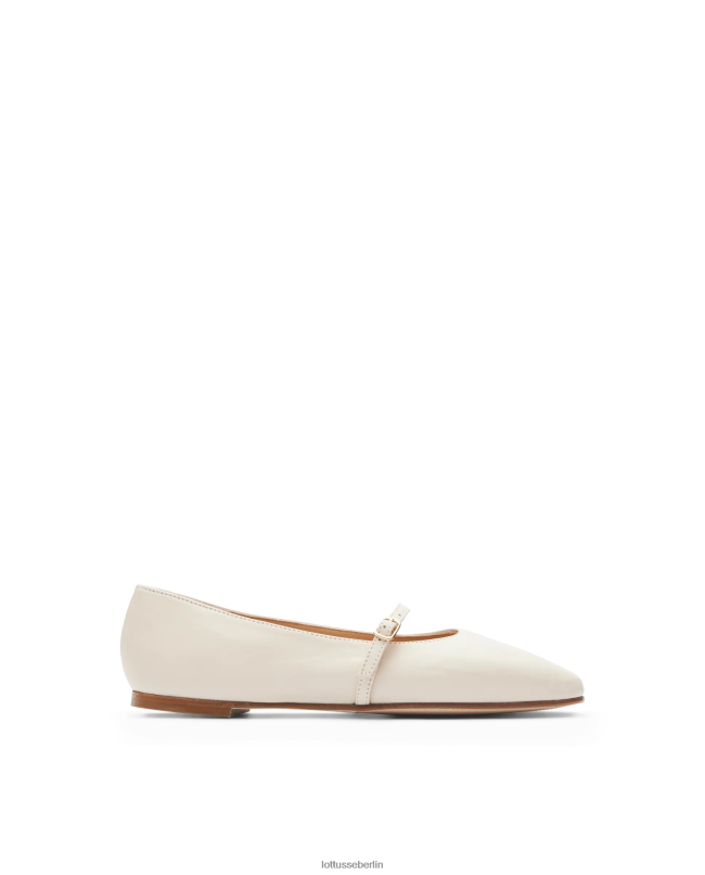 Lottusse Frauen Goya-Ballerinas aus weichem Lammfell 22LP0268 cremefarben Schuhwerk