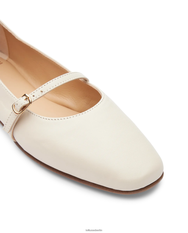 Lottusse Frauen Goya-Ballerinas aus weichem Lammfell 22LP0268 cremefarben Schuhwerk