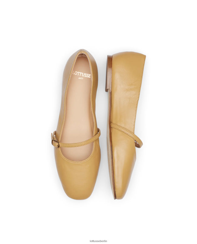 Lottusse Frauen Goya-gelbe weiche Lammballerinas 22LP0267 gelb Schuhwerk