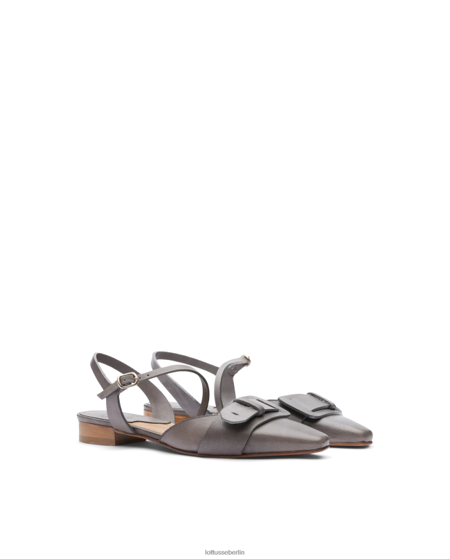 Lottusse Frauen Smithson Crust Ballerinas aus Anilin-Kalbsleder 22LP0217 bleigrau Schuhwerk