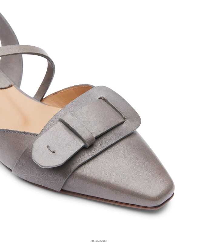 Lottusse Frauen Smithson Crust Ballerinas aus Anilin-Kalbsleder 22LP0217 bleigrau Schuhwerk