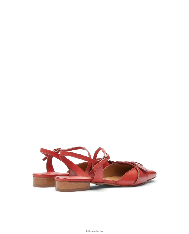 Lottusse Frauen Smithson Crust Ballerinas aus Anilin-Kalbsleder 22LP0218 Rot Schuhwerk