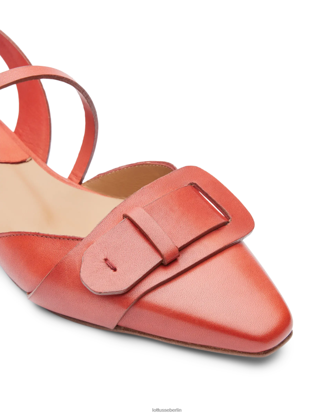 Lottusse Frauen Smithson Crust Ballerinas aus Anilin-Kalbsleder 22LP0218 Rot Schuhwerk