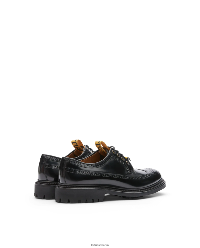 Lottusse Frauen Citrus poliertes Binder-Kalb-Derby 22LP0204 Schwarz Schuhwerk