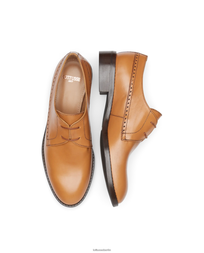 Lottusse Frauen Claire Derby aus glattem Kalbsleder 22LP0395 braun Schuhwerk