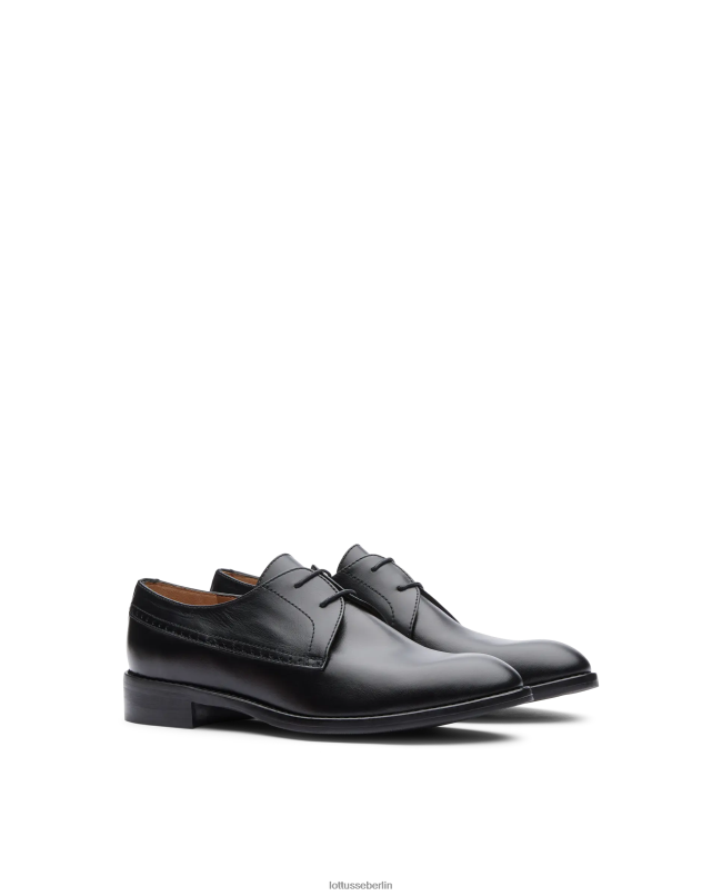 Lottusse Frauen Claire Derby aus glattem Kalbsleder 22LP0396 Schwarz Schuhwerk