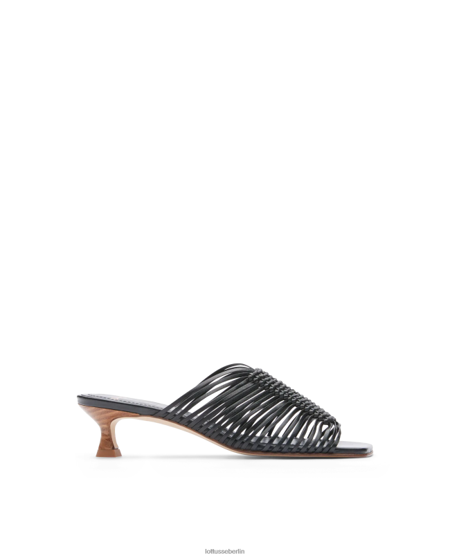 Lottusse Frauen Bearbeiten Sie geflochtene Ziegensandalen 22LP0296 Schwarz Schuhwerk