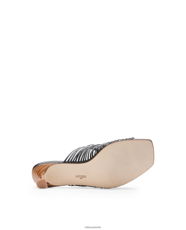 Lottusse Frauen Bearbeiten Sie geflochtene Ziegensandalen 22LP0296 Schwarz Schuhwerk