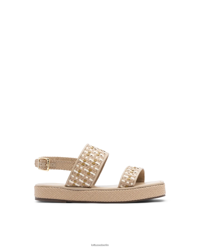Lottusse Frauen spezielle geflochtene Ziegensandalen 22LP0321 cremefarben Schuhwerk