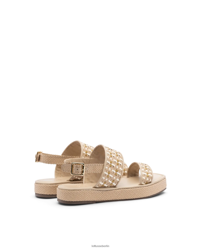 Lottusse Frauen spezielle geflochtene Ziegensandalen 22LP0321 cremefarben Schuhwerk