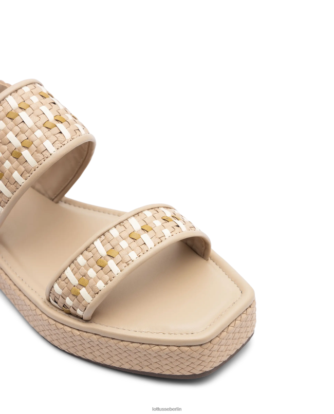 Lottusse Frauen spezielle geflochtene Ziegensandalen 22LP0321 cremefarben Schuhwerk
