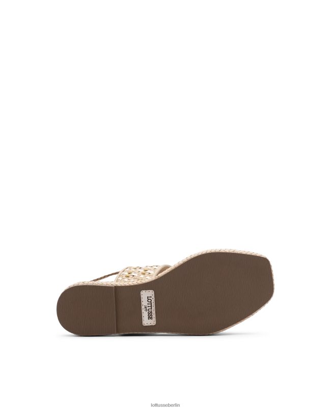 Lottusse Frauen spezielle geflochtene Ziegensandalen 22LP0321 cremefarben Schuhwerk