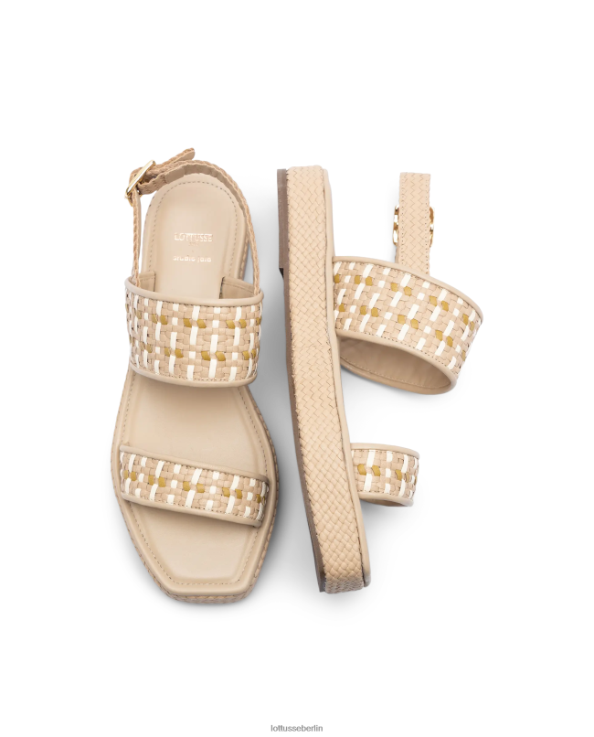 Lottusse Frauen spezielle geflochtene Ziegensandalen 22LP0321 cremefarben Schuhwerk