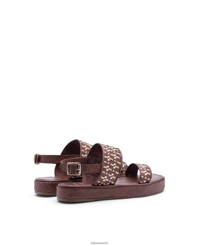 Lottusse Frauen spezielle geflochtene Ziegensandalen 22LP0322 kastanienbraun Schuhwerk