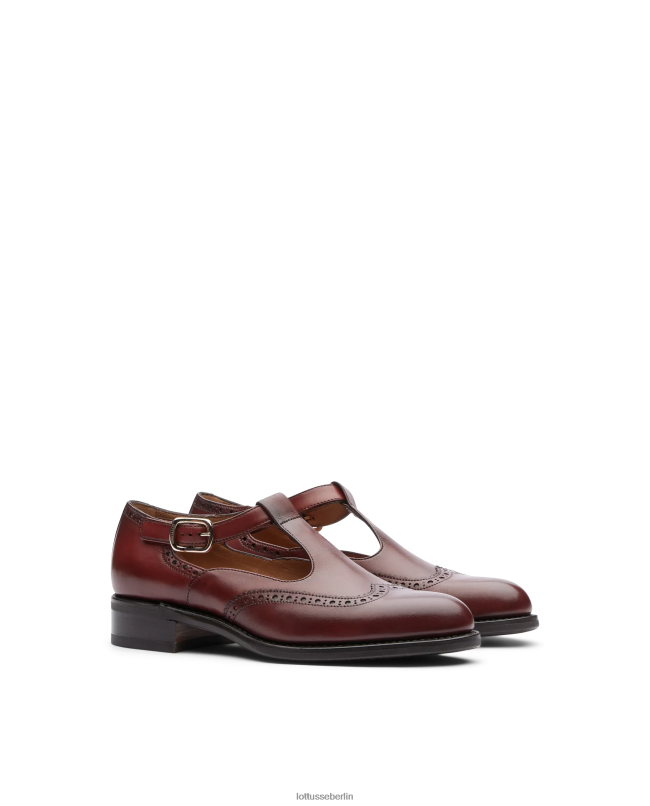 Lottusse Frauen Cambridge Crust Anilin Embossy Calf Monks 22LP0206 kastanienbraun Schuhwerk