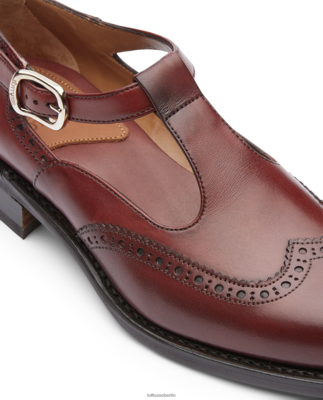 Lottusse Frauen Cambridge Crust Anilin Embossy Calf Monks 22LP0206 kastanienbraun Schuhwerk