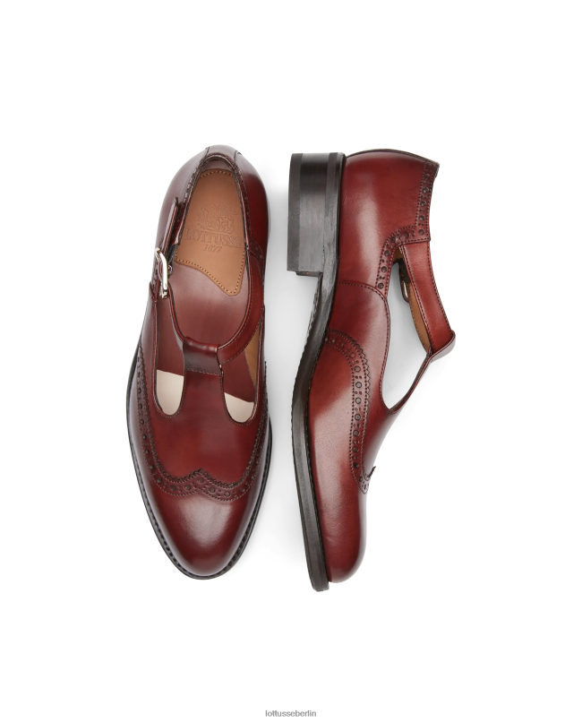 Lottusse Frauen Cambridge Crust Anilin Embossy Calf Monks 22LP0206 kastanienbraun Schuhwerk