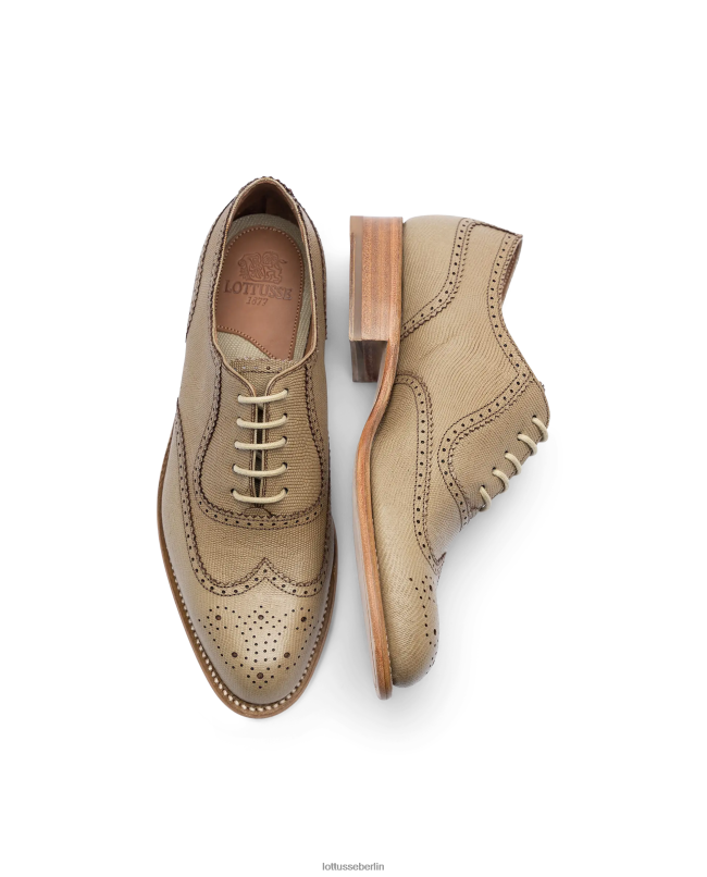 Lottusse Frauen Cambridge Calf Tejus Embossy Oxford 22LP0211 olivgrün Schuhwerk