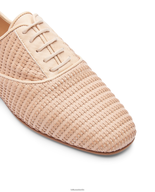 Lottusse Frauen Goya-Kalb-Mesh-Leder-Oxford 22LP0269 natürlich Schuhwerk