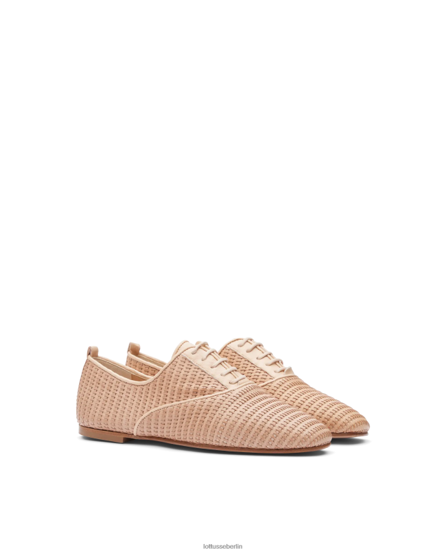 Lottusse Frauen Goya-Kalb-Mesh-Leder-Oxford 22LP0269 natürlich Schuhwerk