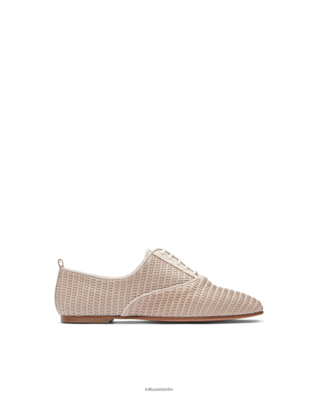 Lottusse Frauen Goya-Kalb-Mesh-Leder-Oxford 22LP0270 cremefarben Schuhwerk