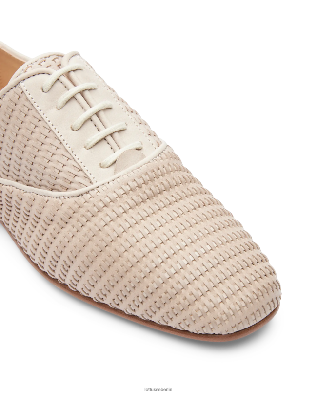 Lottusse Frauen Goya-Kalb-Mesh-Leder-Oxford 22LP0270 cremefarben Schuhwerk