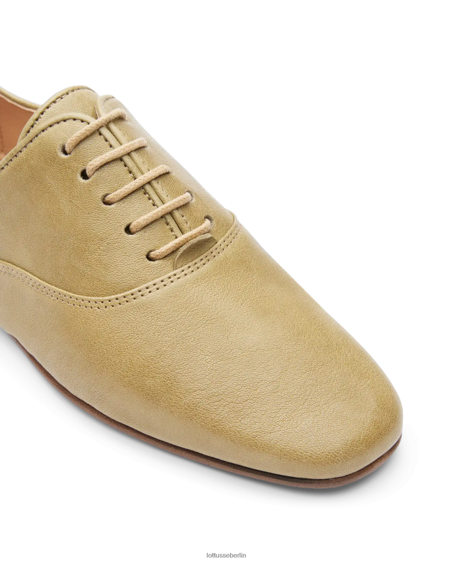 Lottusse Frauen Goya-Lamm-Oxford in heller Waschung 22LP0274 olivgrün Schuhwerk