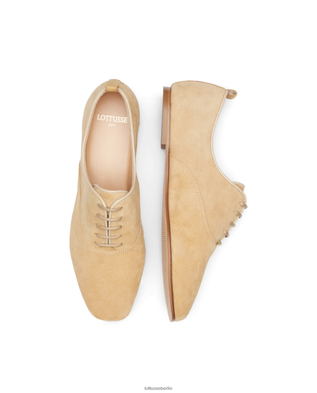 Lottusse Frauen Goya-Ziegen-Wildleder-Oxford 22LP0272 Beige Schuhwerk