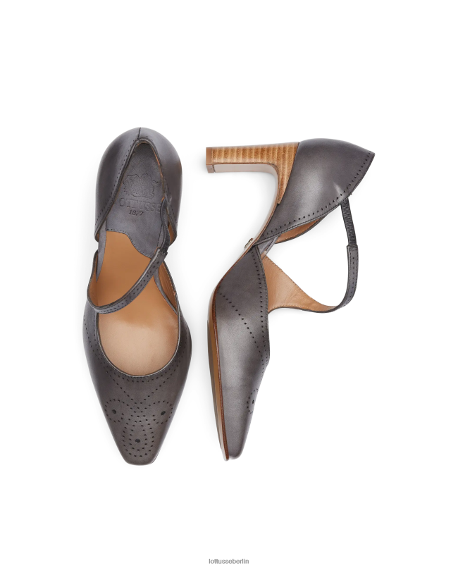 Lottusse Frauen Anilin-Wadenpumpen von Smithson Crust 22LP0221 bleigrau Schuhwerk