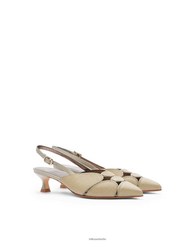 Lottusse Frauen Carla Calf Tejus-Pumps mit Prägung 22LP0231 olivgrün Schuhwerk
