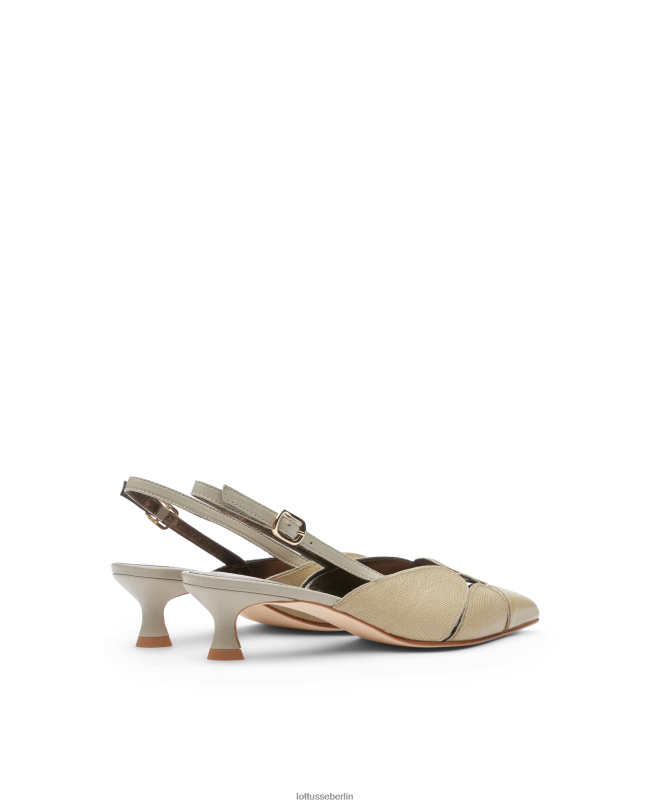 Lottusse Frauen Carla Calf Tejus-Pumps mit Prägung 22LP0231 olivgrün Schuhwerk