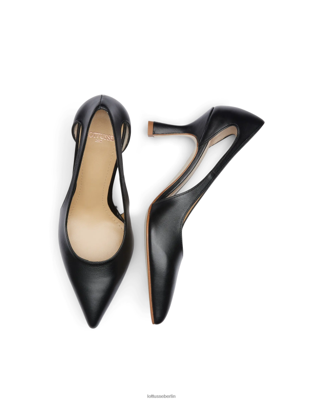 Lottusse Frauen Carla schlichte Wadenpumps 22LP0230 Schwarz Schuhwerk