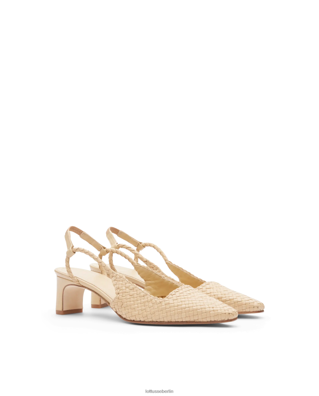 Lottusse Frauen Sommer-Pumps aus Lamm-Mesh-Leder 22LP0311 Beige Schuhwerk