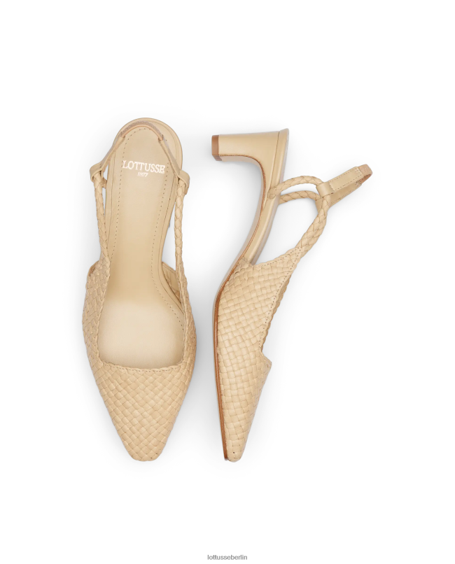 Lottusse Frauen Sommer-Pumps aus Lamm-Mesh-Leder 22LP0311 Beige Schuhwerk